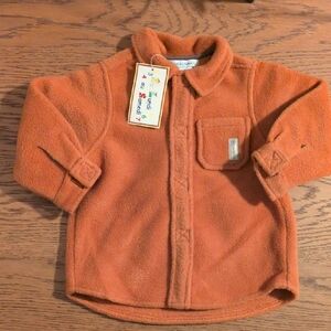 12M 🇫🇷 - VINTAGE & NWT - Orange Baby Fleece Jacket Shirt - French Brand